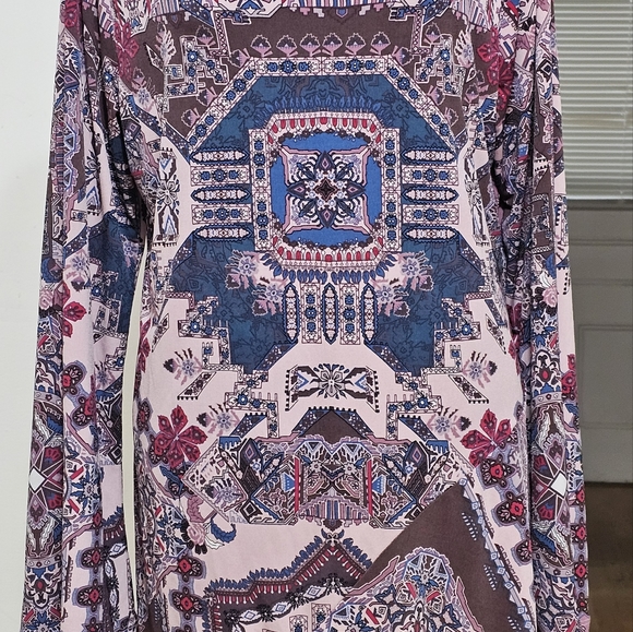 ONE WORLD Women's Asymmetrical Tunic Multi-color L - Picture 12 of 12